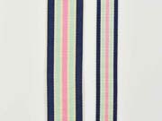 Ripsband Streifen 16 mm, navy mint rosa