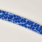 Paspelband Leoparden Muster Animal Print, hellblau dunkelblau