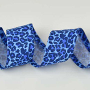 Schrägband Leoparden Muster Animal Print, hellblau dunkelblau