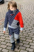 B�ndchenstoff Meterware Glattstrick uni, nachtblau