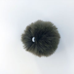 Kunstfellbommel Taschenanhnger 6 cm, armygrn
