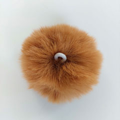 Kunstfellbommel Taschenanhnger 6 cm, camel