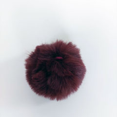 Kunstfellbommel Taschenanhnger 6 cm, dunkelbordeaux
