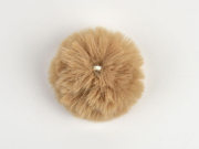 Kunstfellbommel Taschenanhnger 6 cm, beige