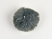 Kunstfellbommel Taschenanhnger 6 cm, dunkelgrau