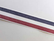 Webband Streifen 25 mm, dunkelrot wei navy
