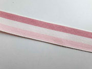 Webband Streifen 25 mm, rosa natur altrosa