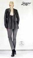 RESTSTCK 30 cm beschichteter Jersey Jeggings Stoff grau