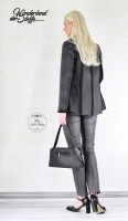 RESTSTCK 30 cm beschichteter Jersey Jeggings Stoff grau