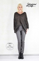 RESTSTCK 30 cm beschichteter Jersey Jeggings Stoff grau