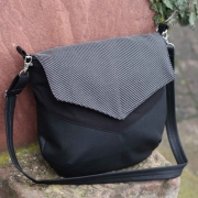 Vintage Lederimitat geprgte Optik, schwarz