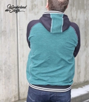 angerauter Sweat Stoff uni, schwarz #690