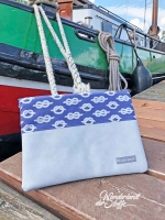 Dekostoff Seeknoten, helltaupe marineblau