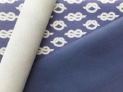 Dekostoff Seeknoten, helltaupe marineblau