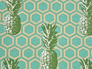 RESTSTCK 50 cm Dekostoff Wabenmuster & Ananas, mint
