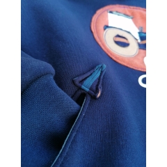 RESTSTCK 80 cm Heavy Jogging Sweat Stoff dick weich angeraut, dunkelblau