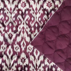 Samt Steppstoff Burgundy | Dreilagig, weich wattiert