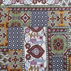Viskose Stoff Boho Style gemustert - armygr�n braun