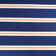 French Terry Sweat Blockstreifen garngef�rbt - wei� orange marineblau
