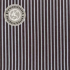 Baumwollstoff Streifen by Albini Made in Italy - dunkelbraun wei� - Deadstock Stoff