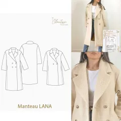 Papierschnittmuster Mantel LANA – zweireihig mit Reverskragen