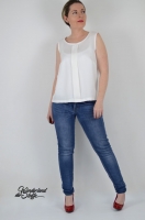RESTSTCK 23 cm Washed Lyocell Stoff uni, creme
