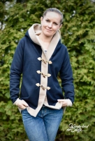 Jackenstoff Mantelstoff Doubleface fein edel,  dunkelblau