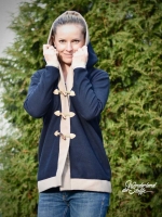 Jackenstoff Mantelstoff Doubleface fein edel,  dunkelblau