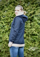 Jackenstoff Mantelstoff Doubleface fein edel,  dunkelblau