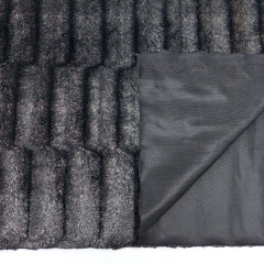 Fellimitat Plsch Federstruktur, schwarz Goldglitzer