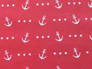 Baumwollstoff Anker Seaside Anchor Star Hilco, weiß rot