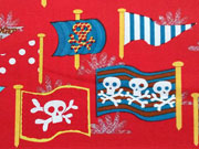 Baumwolle Totenkpfe Jolly Rogers, rot