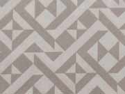 RESTSTCK 50 cm Baumwollstoff mit Stretch Labyrinth Muster, beige