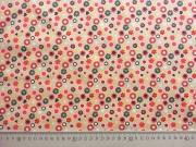 RESTSTCK 113 cm Baumwollstoff Vintage Blumen&Herzen - beige