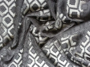 RESTSTCK 106 cm Chiffon/Spitze Rauten, schwarz