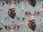 Baumwolle Digitaldruck Geo-Deer Hirsch mit Geweih