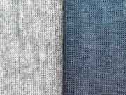 Doubleface Jersey graublau melange - indigoblau