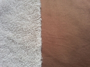 RESTSTCK 100 cm Doubleface Wildleder Imitat Teddystoff, brandy