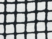 RESTSTÜCK 50 cm Elastischer Baumwollstoff Gittermuster, schwarz weiß