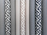 RESTSTCK 50 cm Baumwollstoff mit Stretch Labyrinth Muster, beige