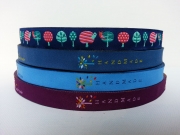 Webband Handmade - Blattwerk, hellblau