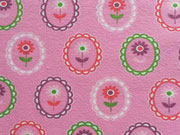 Jersey Medaillons mit Blumen, rosa