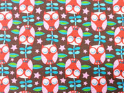 Jersey Eulen Owls Garden by Jolijou, braun