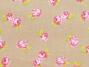 RESTSTCK 74 cm Baumwolle Bellisimi Fiori kleine Rosen, beige