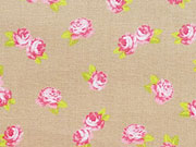 Baumwolle Bellisimi Fiori kleine Rosen, beige