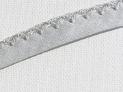 Schrägband Häkelkante, 14 mm, hellgrau
