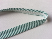 Gestreiftes Schrägband aus Baumwolle, grün-weiß