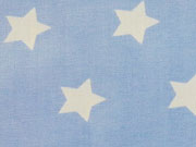 Beschichtete Baumwolle Sterne 2 cm - hellblau/weiß
