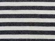 RESTSTCK 40 cm French Terry Sweatstoff Streifen 2cm, anthrazit cremewei