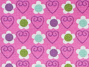 Baumwollstoff Tante Ema Blmchen, grn lila rosa